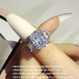 New Arrival Marvelous Luxury Rectangle Cut AAA+ Quality CZ Diamonds Engagement Ring - The Jewellery Supermarket