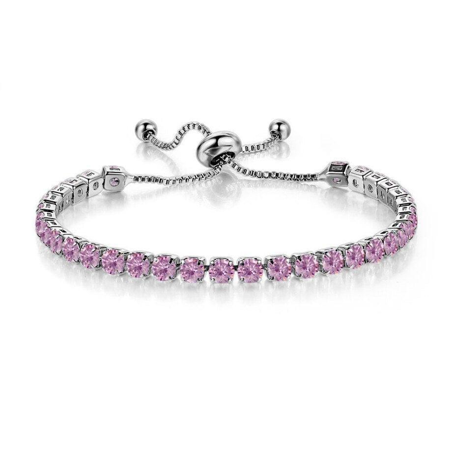 CHARMING Adjustable Colorful Birthstone AAA CZ Crystals MUlticolour Tennis Bracelets for Women - The Jewellery Supermarket