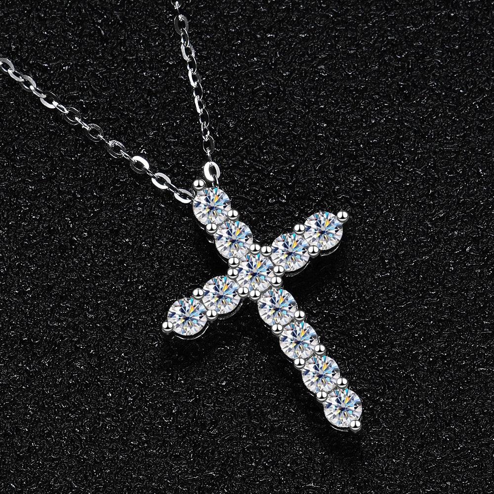 Marvelous 2.5, 3, 4mm Real High Quality Moissanite Diamonds Jesus Cross Pendant Necklace - Fine Jewellery - The Jewellery Supermarket