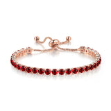 CHARMING Adjustable Colorful Birthstone AAA CZ Crystals MUlticolour Tennis Bracelets for Women - The Jewellery Supermarket