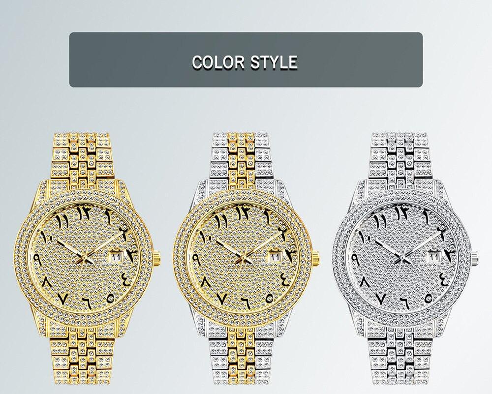 NEW Elegant Stylish Iced Out Simulated Diamond Top Brand Date Waterproof Quartz Fashion Watch - The Jewellery Supermarket