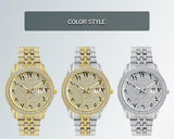 NEW Elegant Stylish Iced Out Simulated Diamond Top Brand Date Waterproof Quartz Fashion Watch - The Jewellery Supermarket
