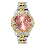 NEW Elegant Stylish Iced Out Simulated Diamond Top Brand Date Waterproof Quartz Fashion Watch - The Jewellery Supermarket