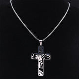 Christ Cross, Jesus Crown of Thorns Stainless Steel Crucifix Necklace - Religious Jewellery  - The Jewellery Supermarket