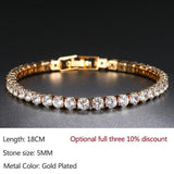 Luxury Shiny Round AAA+ Cubic Zirconia Diamond Tennis Gold Silver Colour Bracelets For Women - The Jewellery Supermarket