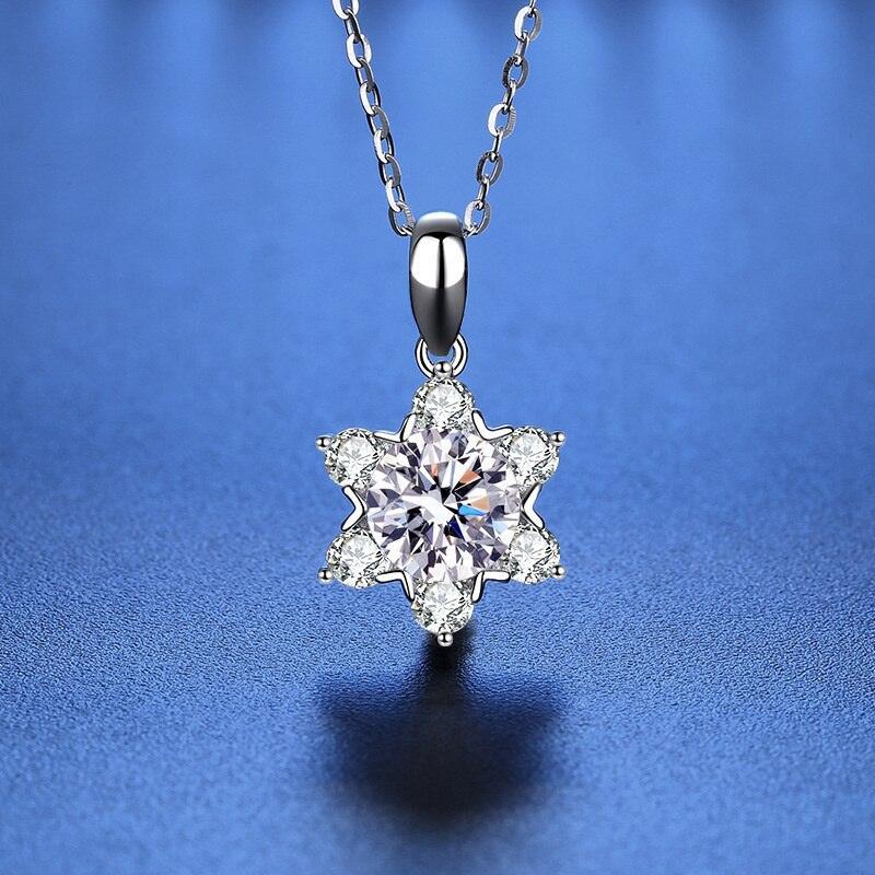 1 Carat VVS D Color High Quality Moissanite Diamonds Snowflake Star of David Design Pendant - Fine Jewellery - The Jewellery Supermarket