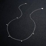 Charming Round Cut 2.5mm D Color High Quality Moissanite Diamonds Charm Choker Necklace - Fine Jewellery - The Jewellery Supermarket