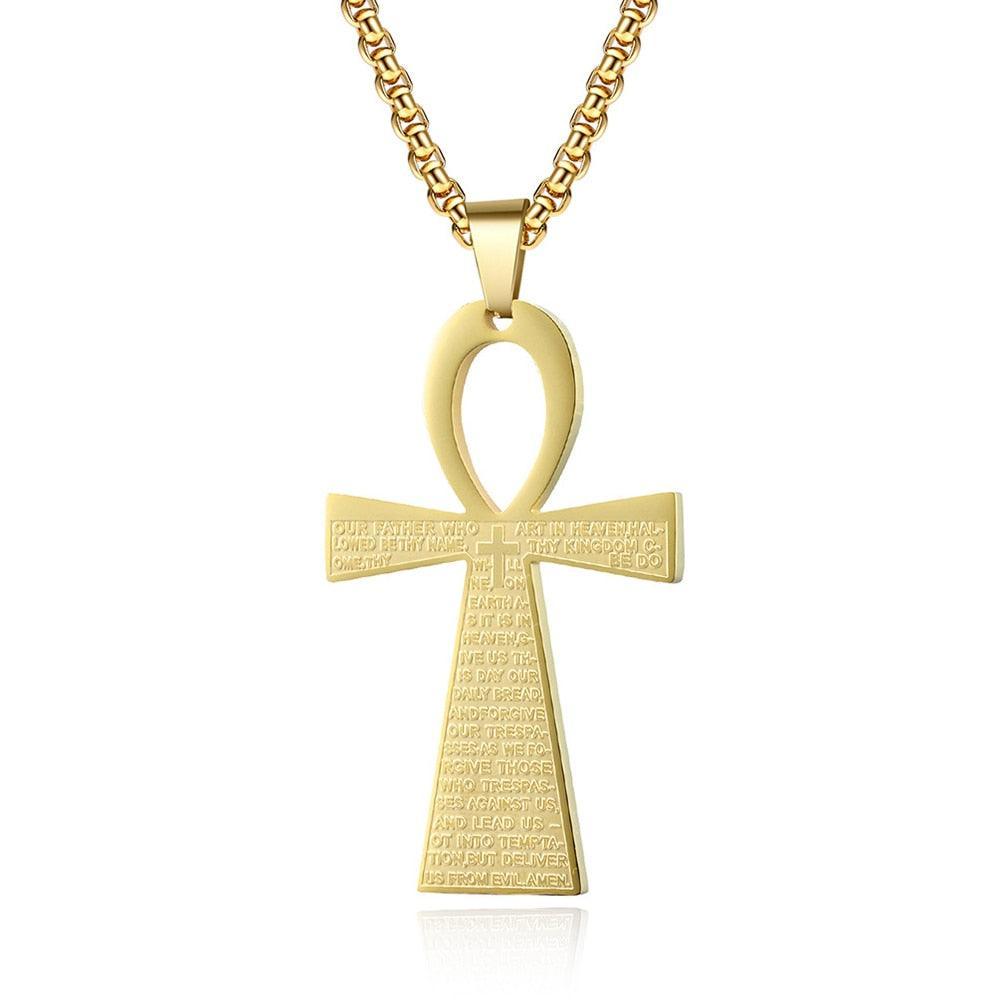 NEW Ancient Egyptian Ankh Cross Stainless 316L Steel Amulet Necklace For Men Women - The Jewellery Supermarket