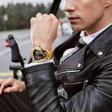 NEW - Men Golden Triangle Skeleton Mechanical Automatic Sport Watch - The Jewellery Supermarket