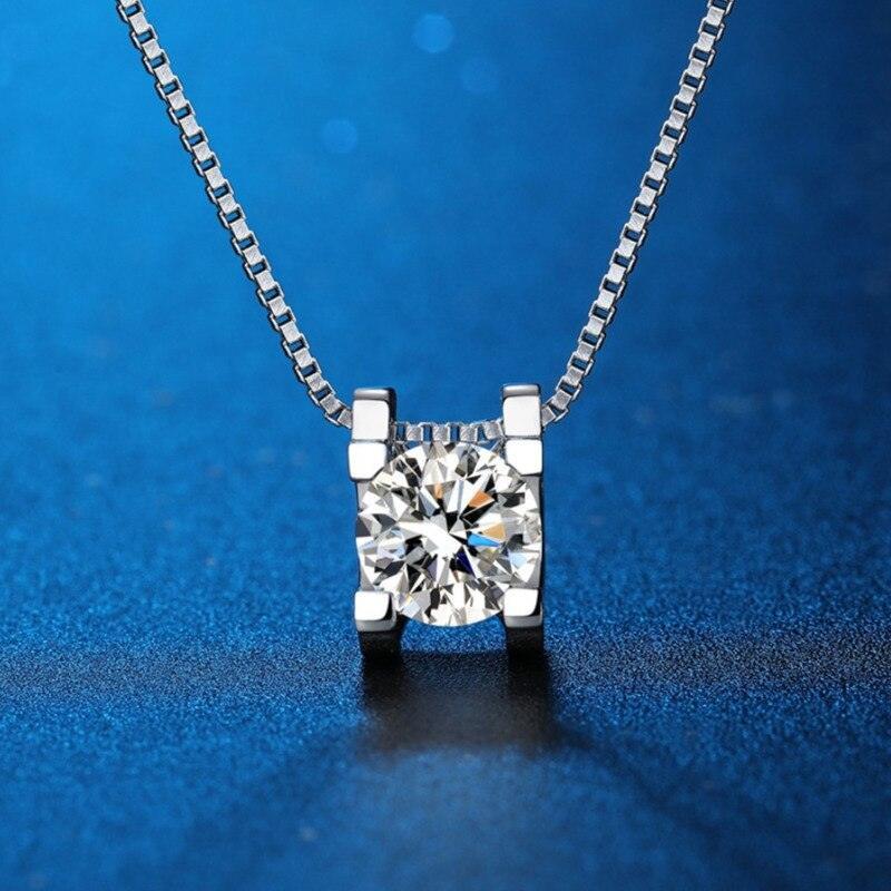 Super Real 1ct/2ct D Colour VVS Round Cut Multi Colour High Quality Moissanite Diamonds Necklaces Fine Jewellery - The Jewellery Supermarket