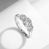 Amazing 3 Stone Total 2ct Genuine High Quality Moissanite Diamonds Rings For Women Luxury Fine Jewellery - The Jewellery Supermarket