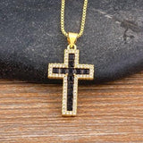 Fashion Long Chain Exquisite Multicolors Cross Pendant AAA Zircon Crystals Necklaces - Religious Jewellery - The Jewellery Supermarket