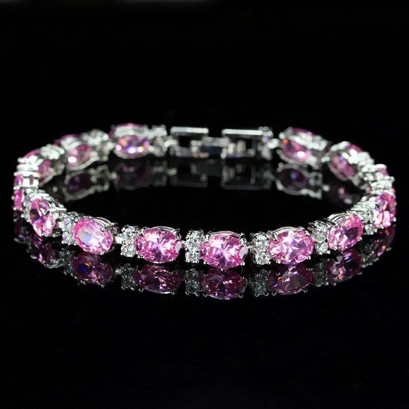 LOVELY Brilliant Light Blue AAA+ Cubic Zirconia Simulated Diamonds Fashion Tennis Bracelets - The Jewellery Supermarket