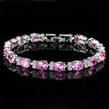 LOVELY Brilliant Light Blue AAA+ Cubic Zirconia Simulated Diamonds Fashion Tennis Bracelets - The Jewellery Supermarket