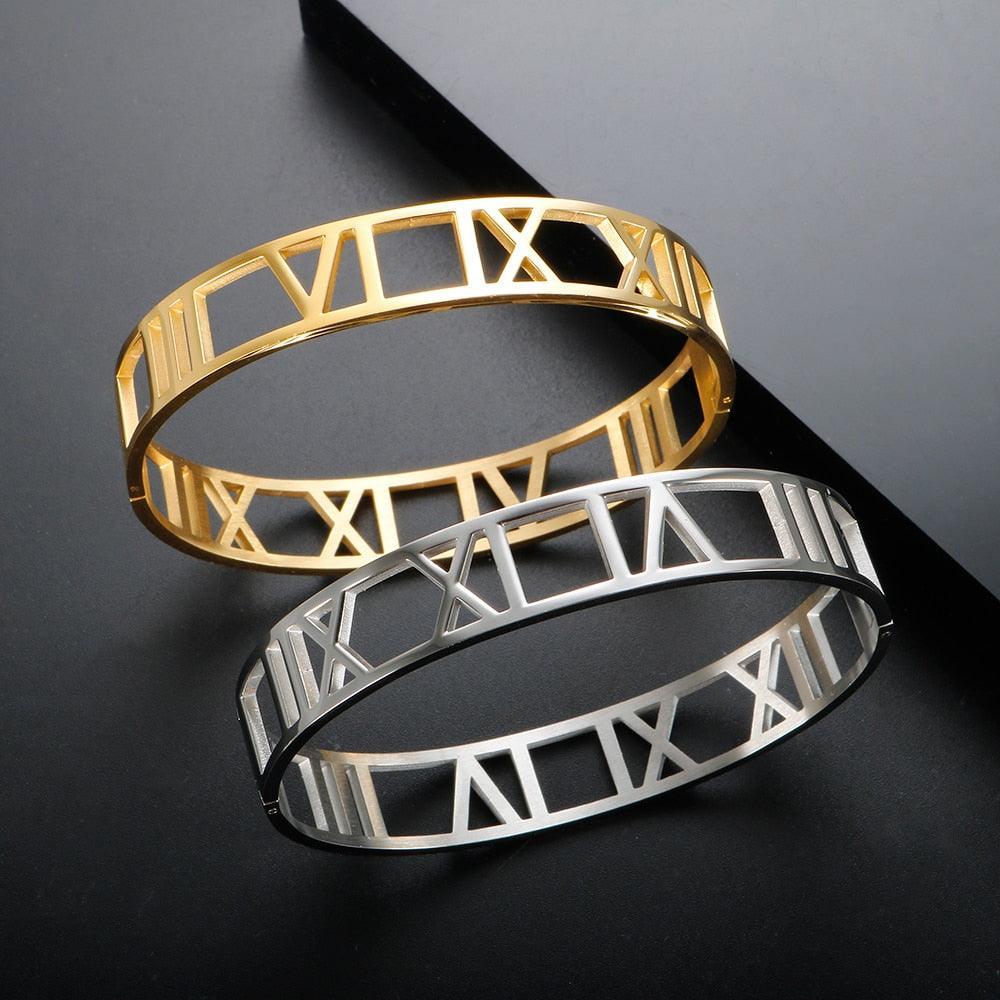 BEST SELLER New Design Hollow Roman Numerals Stainless Steel Jewellery Set for Women  - Fashion Jewellery - The Jewellery Supermarket