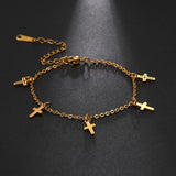 Boho Stainless Steel Christian Cross Charm Bracelets for Women - Religious Jewellery  - The Jewellery Supermarket