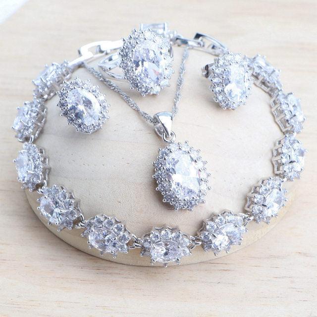 New Arrival - Silver 925 AAA Blue Zirconia Costume Fine Jewellery Wedding Set - The Jewellery Supermarket