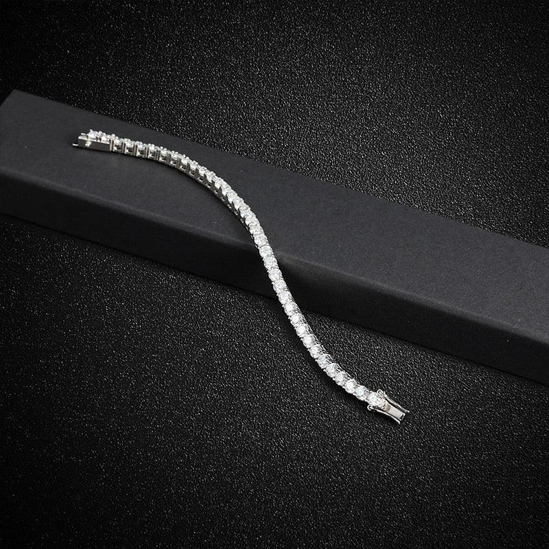 Sparkling Real D Colour VVS 4mm Moissanite Full High Quality Moissanite Diamonds Tennis Bracelet - Fine Jewellery - The Jewellery Supermarket