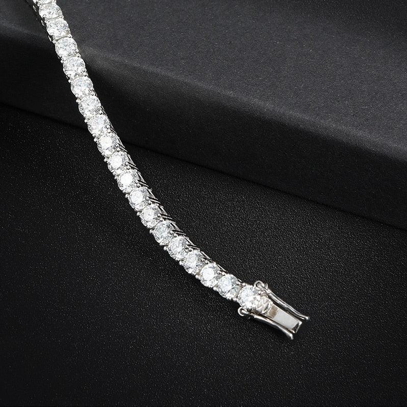 Sparkling Real D Colour VVS 4mm Moissanite Full High Quality Moissanite Diamonds Tennis Bracelet - Fine Jewellery - The Jewellery Supermarket