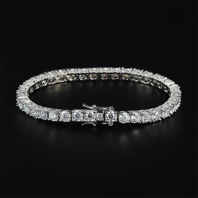 Sparkling Real D Colour VVS 4mm Moissanite Full High Quality Moissanite Diamonds Tennis Bracelet - Fine Jewellery - The Jewellery Supermarket