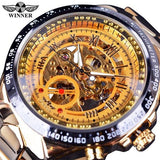 NEW - Luxury Mens Golden Mechanical Automatic Skeleton Watch - The Jewellery Supermarket
