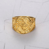Letter Carved Vintage Stainless Steel Luxury Masonic Rings - The Jewellery Supermarket