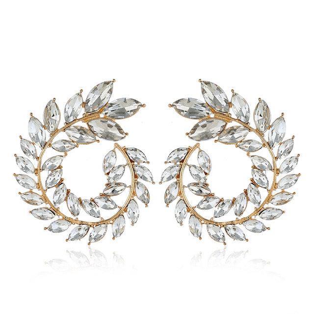 Deal of the Month - Geometric Big Round AAA Rhinestone Statement Luxury Stud Earrings - The Jewellery Supermarket