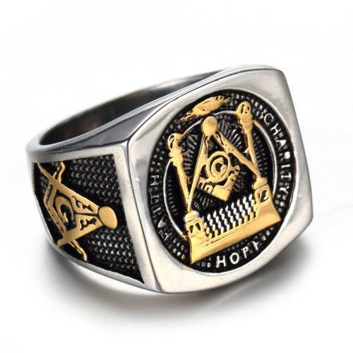 European and American 316L Titanium Steel Men's Masonic ring - The Jewellery Supermarket