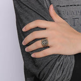 Hot Vintage 316L Stainless Steel Gold Colour Men Retro Masonic Ring - The Jewellery Supermarket