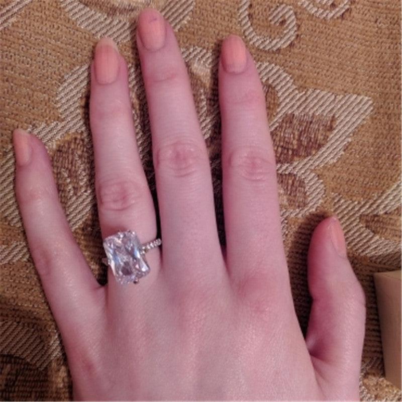 *NEW* Handmade Sterling silver Flower cut 6ct High Quality AAAA Cubic Zirconia Diamonds Ring - The Jewellery Supermarket