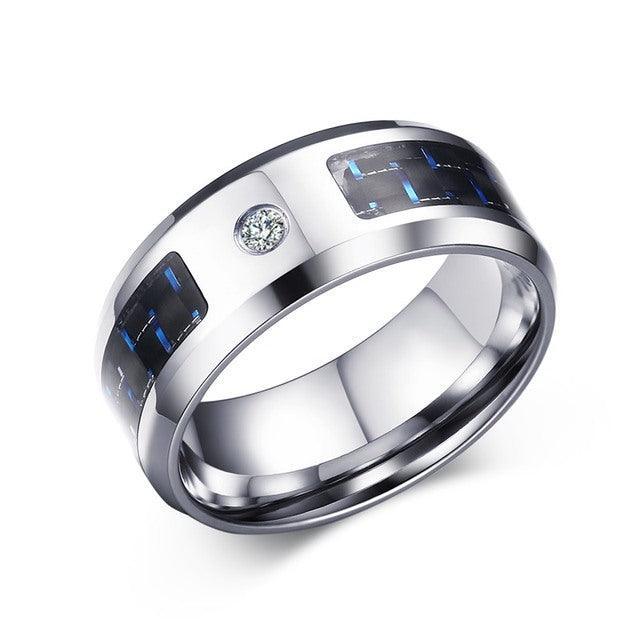 Masonic Men Stainless Steel and Carbon Fibre Rings - The Jewellery Supermarket