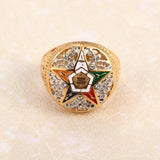 Best Gifts - 316l Stainless Steel gold Order of the Eastern Star Masonic Rings - The Jewellery Supermarket