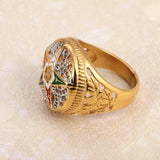 Best Gifts - 316l Stainless Steel gold Order of the Eastern Star Masonic Rings - The Jewellery Supermarket