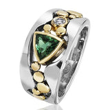 Unique Triangular Green AAA CZ Crystal Fashion Finger Ring