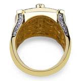 Gold Color Plated Brass Iced Out Micro Pave Cubic Zircon Masonic Ring - The Jewellery Supermarket