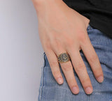 Hot Vintage 316L Stainless Steel Gold Colour Men Retro Masonic Ring - The Jewellery Supermarket