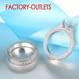 Romantic Silver Colour AAA+ Cubic Zirconia Diamonds Prong Setting Wedding Ring - The Jewellery Supermarket