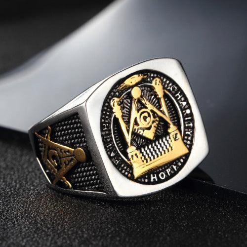 European and American 316L Titanium Steel Men's Masonic ring - The Jewellery Supermarket