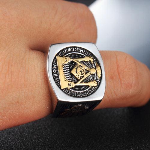 European and American 316L Titanium Steel Men's Masonic ring - The Jewellery Supermarket