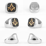 Retro Freemason Symbol Simple Charm Stainless Steel Men's Rings - The Jewellery Supermarket