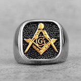 Retro Freemason Symbol Simple Charm Stainless Steel Men's Rings - The Jewellery Supermarket
