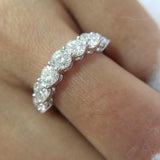Attractive 0.7ctw 3mm DF Round Cut Moissanite Diamond Engagement & Wedding Ring - The Jewellery Supermarket