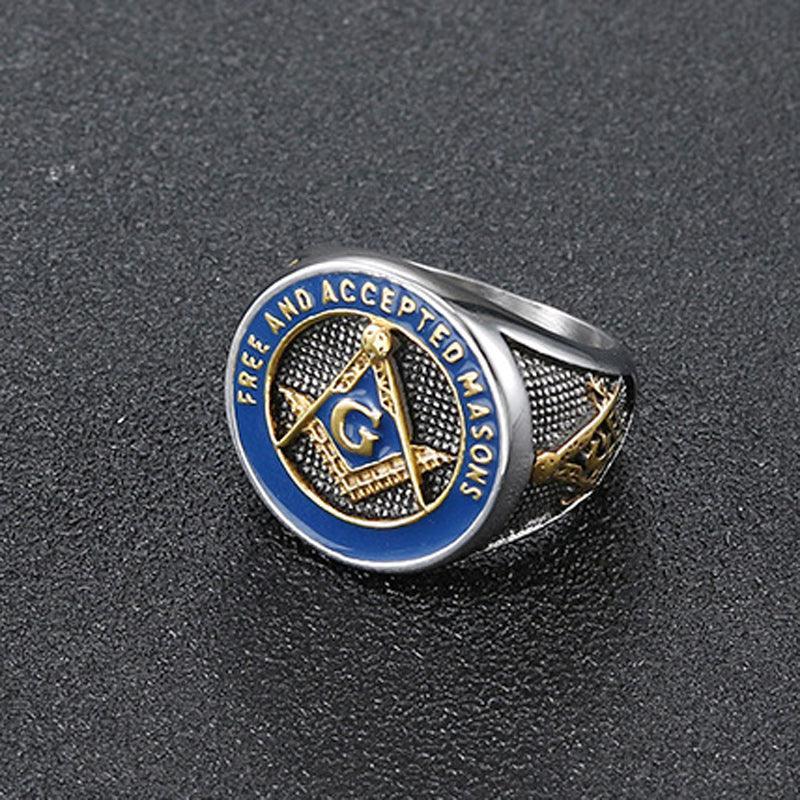 High Quality Stainless Steel Retro Masonic Rings For Men - The Jewellery Supermarket