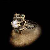 High-end Elegant Natural Baroque Pearl Flower Ring - The Jewellery Supermarket