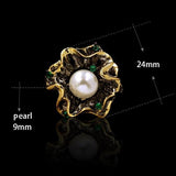 High-end Elegant Natural Baroque Pearl Flower Ring - The Jewellery Supermarket