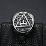 Antique Style Polished Surface 316 Stainless Steel Royal Arch Masonic Rings - The Jewellery Supermarket