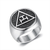 Antique Style Polished Surface 316 Stainless Steel Royal Arch Masonic Rings - The Jewellery Supermarket