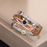 Colorful Fashion Cross Geometric AAA Cubic Zirconia Crystals Delicate Women Ring - The Jewellery Supermarket