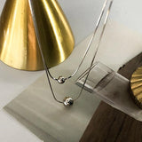 New Fashion Double-layered Geometric Minimalist Beads Pendant Necklace - The Jewellery Supermarket
