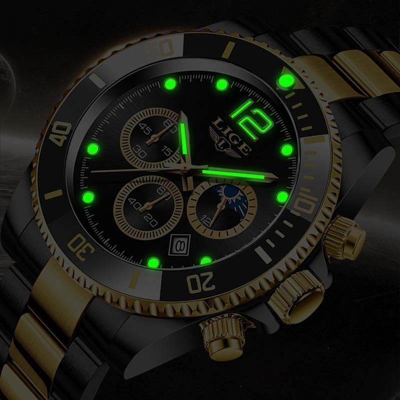 Great Gifts for Men - Top Brand Luxury Stainless Steel Quartz Sport Waterproof Watch - The Jewellery Supermarket
